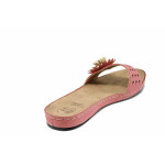 Розови анатомични дамски чехли, здрава еко-кожа - ежедневни обувки за пролетта и лятото N 100011188