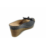 Черни анатомични дамски чехли, здрава еко-кожа - ежедневни обувки за пролетта и лятото N 100011185