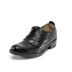 Черни анатомични дамски обувки със среден ток, естествена кожа - всекидневни обувки за есента и зимата N 100011253