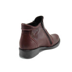 Винени дамски боти, естествена кожа - всекидневни обувки за есента и зимата N 100011297