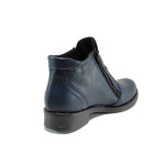 Сини дамски боти, естествена кожа - всекидневни обувки за есента и зимата N 100011295