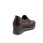 Винени анатомични дамски обувки с платформа, естествена кожа - всекидневни обувки за есента и зимата N 100011492