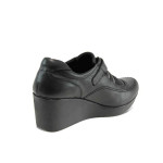 Черни ортопедични дамски обувки с платформа, естествена кожа - всекидневни обувки за есента и зимата N 100011551