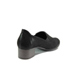 Черни анатомични дамски обувки със среден ток, естествена кожа - всекидневни обувки за есента и зимата N 100011568