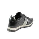 Черни спортни дамски обувки, здрава еко-кожа - всекидневни обувки за пролетта и есента N 100011602