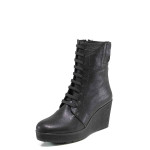 Черни дамски боти, естествена кожа - всекидневни обувки за есента и зимата N 100011607