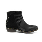 Черни дамски боти, естествен набук - всекидневни обувки за есента и зимата N 100011632