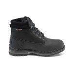 Черни юношески боти, здрава еко-кожа - ежедневни обувки за есента и зимата N 100011672