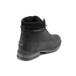 Черни юношески боти, здрава еко-кожа - ежедневни обувки за есента и зимата N 100011672