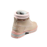 Розови дамски боти, здрава еко-кожа - ежедневни обувки за есента и зимата N 100011671