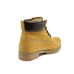 Жълти юношески боти, естествен набук - ежедневни обувки за есента и зимата N 100011685