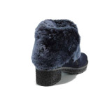 Сини дамски боти, естествен набук - всекидневни обувки за есента и зимата N 100011730