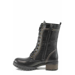 Черни дамски боти, естествена кожа - ежедневни обувки за есента и зимата N 100013373