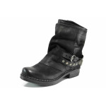 Черни дамски боти, естествена кожа - всекидневни обувки за есента и зимата N 100011790
