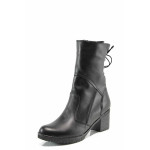 Черни дамски боти, естествена кожа - всекидневни обувки за есента и зимата N 100011784