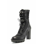 Черни дамски боти, естествена кожа - всекидневни обувки за есента и зимата N 100011792
