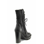 Черни дамски боти, естествена кожа - всекидневни обувки за есента и зимата N 100011792