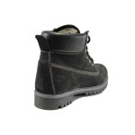 Черни юношески боти, естествен набук - всекидневни обувки за есента и зимата N 100011835
