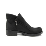 Черни ортопедични дамски боти, естествена кожа - всекидневни обувки за есента и зимата N 100011829