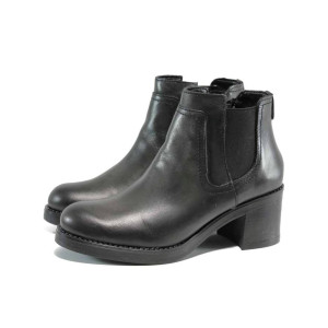 Сиви дамски боти, естествена кожа - всекидневни обувки за есента и зимата N 100011847