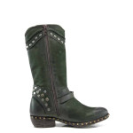 Зелени дамски боти, естествен набук - всекидневни обувки за есента и зимата N 100011889