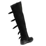 Черни дамски боти, естествен набук - всекидневни обувки за есента и зимата N 100011890