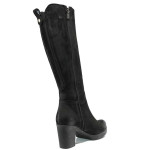 Черни дамски ботуши, естествен набук - всекидневни обувки за есента и зимата N 100011907