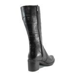 Черни дамски ботуши, естествена кожа - всекидневни обувки за есента и зимата N 100011905
