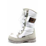 Бели дамски ботуши, текстилна материя - всекидневни обувки за есента и зимата N 100011944