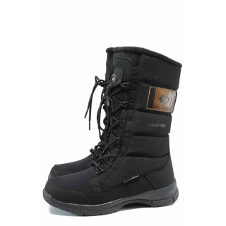 Черни дамски ботуши, текстилна материя - всекидневни обувки за есента и зимата N 100011942
