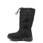 Черни дамски ботуши, текстилна материя - всекидневни обувки за есента и зимата N 100011941