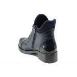 Сини ортопедични дамски боти, естествена кожа - всекидневни обувки за есента и зимата N 100011953
