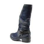 Сини дамски ботуши, естествена кожа - всекидневни обувки за есента и зимата N 100011957