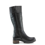 Черни дамски ботуши, естествена кожа - всекидневни обувки за есента и зимата N 100011955
