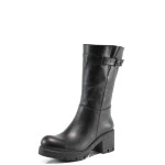 Черни дамски боти, естествена кожа - всекидневни обувки за есента и зимата N 100011965