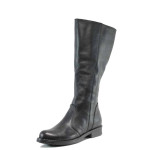 Черни дамски боти, естествена кожа - всекидневни обувки за есента и зимата N 100011972