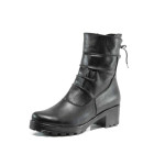 Черни дамски боти, естествена кожа - всекидневни обувки за есента и зимата N 100011971