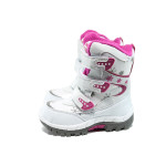 Бели детски ботушки, еко-кожа и текстилна материя - всекидневни обувки за есента и зимата N 10009804