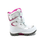Бели детски ботушки, еко-кожа и текстилна материя - всекидневни обувки за есента и зимата N 10009804