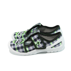 Зелени анатомични детски обувки, текстилна материя - всекидневни обувки за целогодишно ползване N 10009900