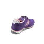 Лилави детски маратонки с мемори пяна, еко-кожа и текстилна материя - спортни обувки за пролетта и лятото N 100010001