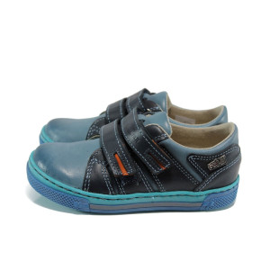 Сини ортопедични детски обувки, естествена кожа - всекидневни обувки за целогодишно ползване N 100010070