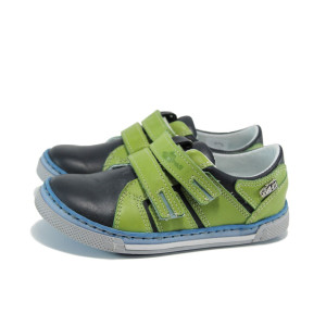 Зелени ортопедични детски обувки, естествена кожа - всекидневни обувки за целогодишно ползване N 100010071