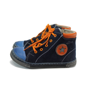 Тъмносини ортопедични детски кецове, естествен набук - всекидневни обувки за целогодишно ползване N 100010072