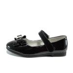 Черни анатомични детски обувки, лачена еко кожа - всекидневни обувки за пролетта и лятото N 100010384