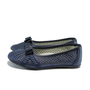 Сини анатомични детски обувки, здрава еко-кожа - всекидневни обувки за пролетта и лятото N 100010382