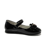 Черни анатомични детски обувки, лачена еко кожа - всекидневни обувки за пролетта и лятото N 100010377