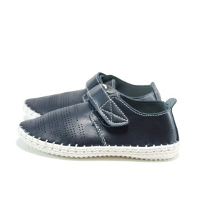 Сини анатомични детски обувки, здрава еко-кожа - всекидневни обувки за пролетта и лятото N 100010376