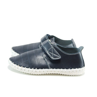 Сини анатомични детски обувки, здрава еко-кожа - всекидневни обувки за пролетта и лятото N 100010376