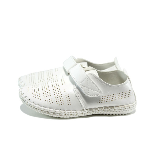 Бели анатомични детски обувки, здрава еко-кожа - всекидневни обувки за пролетта и лятото N 100010375